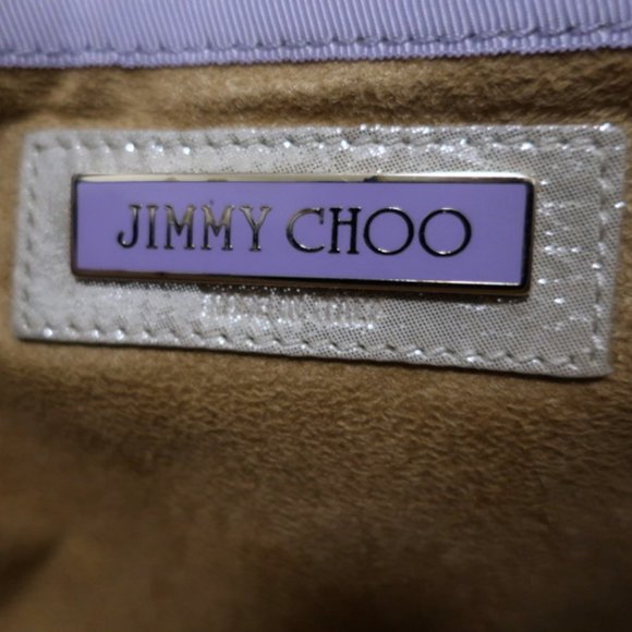 Jimmy Choo Tulita Clutch Silver Metallic Suede - Picture 12 of 12